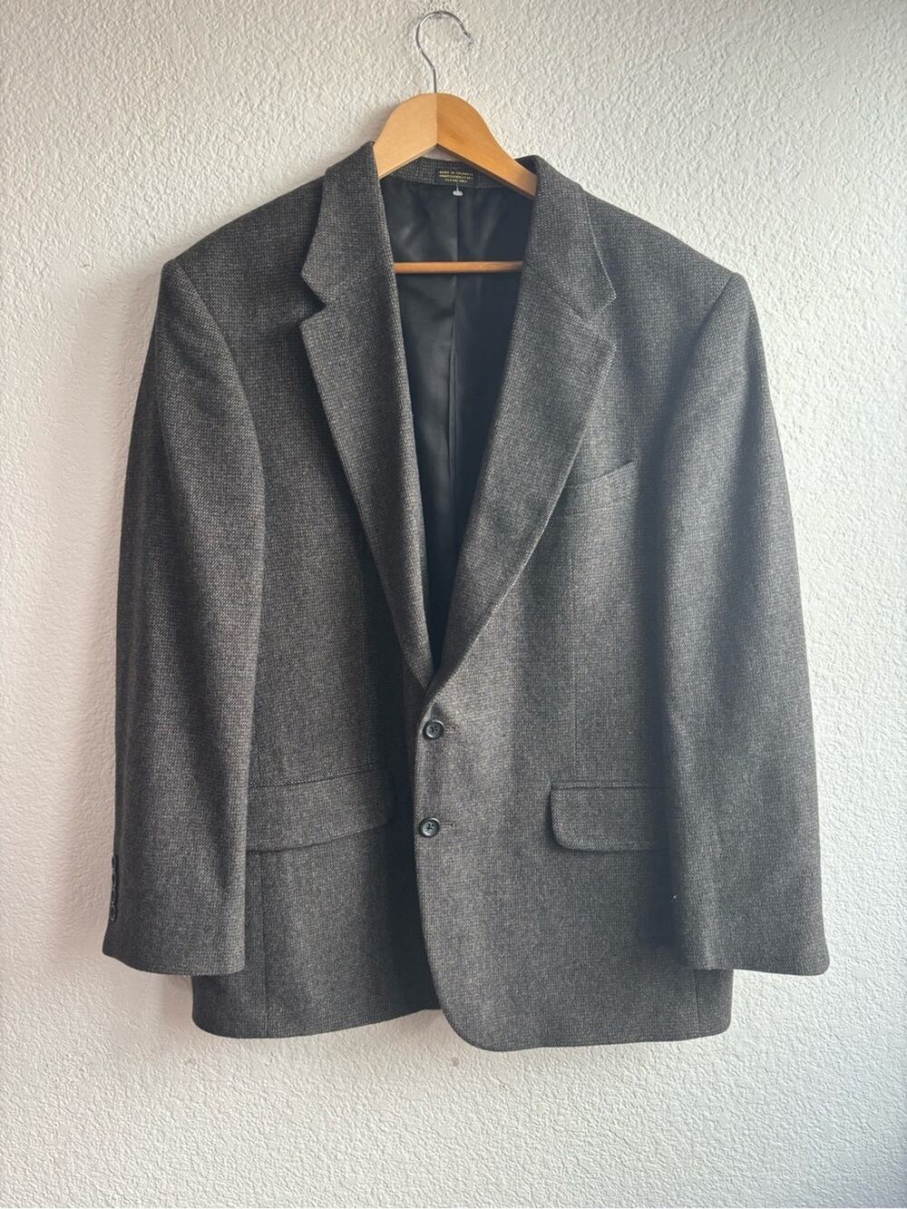 Cricketeer Classic Mens Gray Camel Wool Blazer Suit Jacket 46